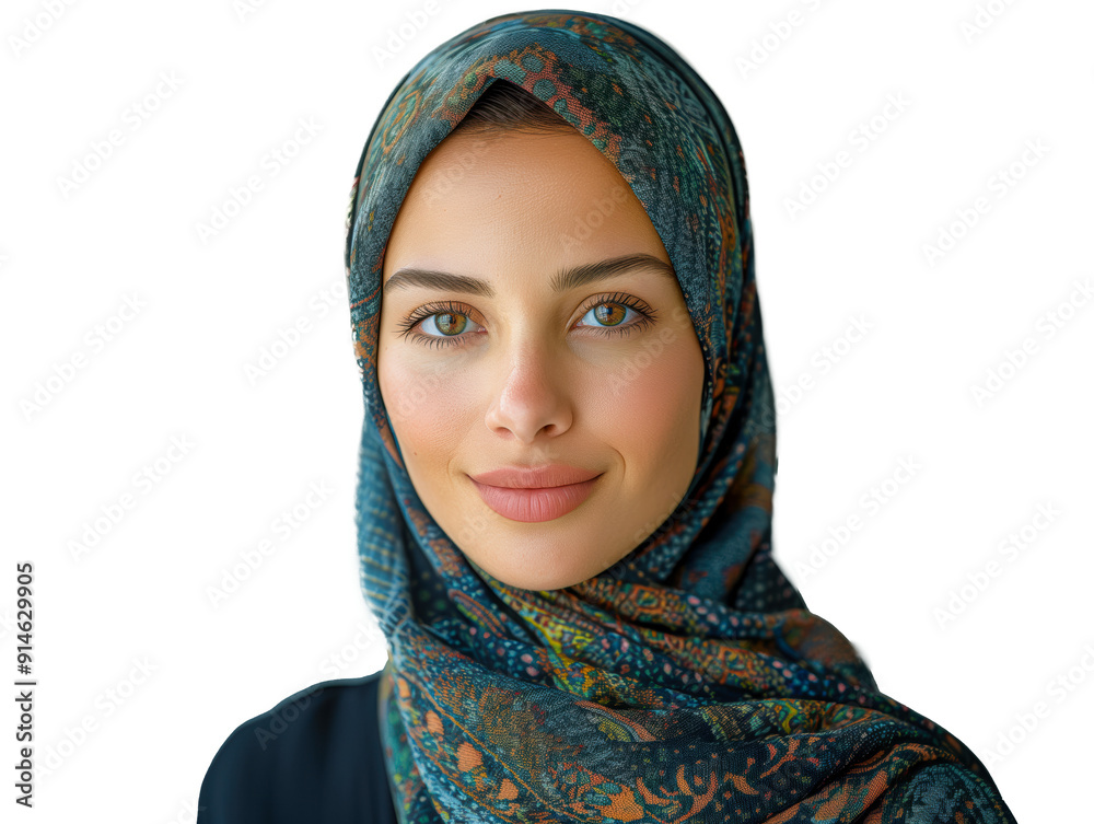 Wall mural Middle eastern woman with a hijab portrait