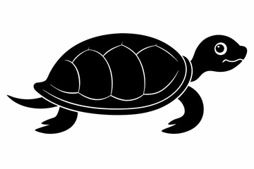 Turtle Silhouette, turtle marine animal icon, silhouettes of sea turtle
