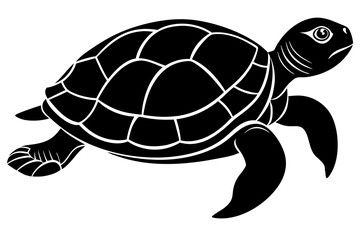 Turtle Silhouette, turtle marine animal icon, silhouettes of sea turtle
