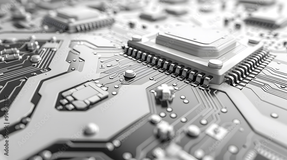 Poster technology black circuit diagram concept.high-tech circuit board connection system.vector abstract t