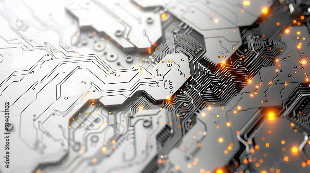 Poster technology black circuit diagram concept.high-tech circuit board connection system.vector abstract t