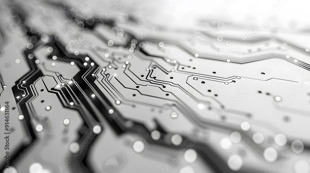 Poster technology black circuit diagram concept.high-tech circuit board connection system.vector abstract t