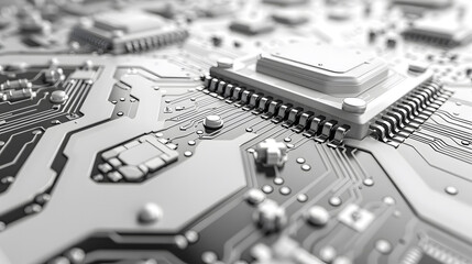 Technology black circuit diagram concept.High-tech circuit board connection system.Vector abstract technology on a white background design