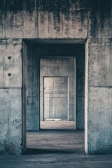 Obraz premium Row of concrete doorways