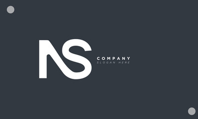 NS Alphabet letters Initials Monogram logo SN, N and S