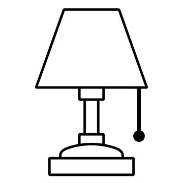 recommend clip art: 室内用ランプの線画アイコン