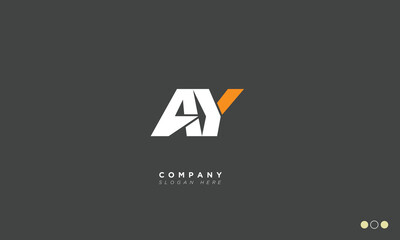 AY Alphabet letters Initials Monogram logo YA, A and Y
