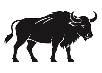 buffalo silhouette vector illustration 