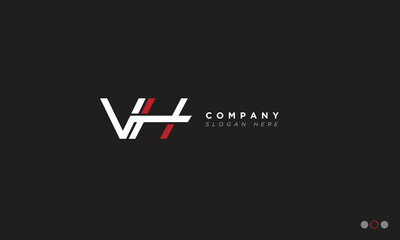 VH Alphabet letters Initials Monogram logo HV, V and H