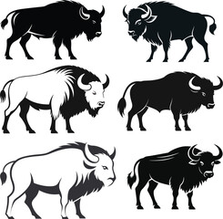 buffalo silhouette vector illustration 