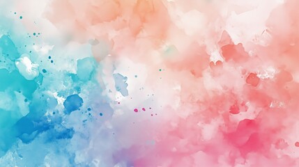 Fototapeta premium Abstract Blended Watercolor Background With Soft Shades of Blue, Pink, and Orange