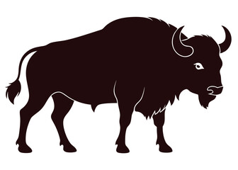 buffalo silhouette vector illustration 