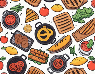 Grilled food design 
