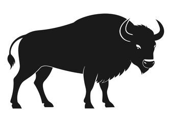 buffalo silhouette vector illustration 