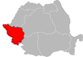 banat map ADMINISTRATIVE DIVISIONS of ROMANIA 3d isometric map