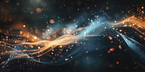 Graphic representation of wave energy and data flow, blending dots and lines to create a virtual, modern pattern