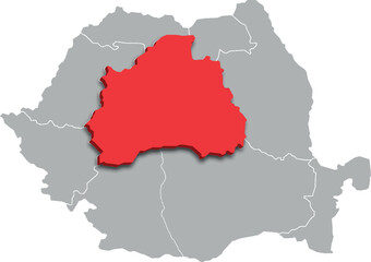transilvania map ADMINISTRATIVE DIVISIONS of ROMANIA 3d isometric map