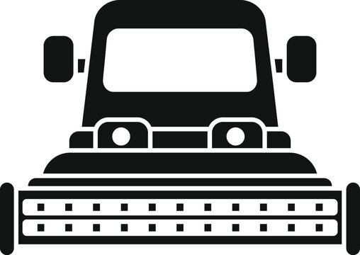 recommend clip art: Black silhouette of a snowplow truck clearing a road after a snowfall