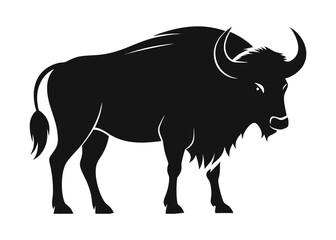 buffalo silhouette vector illustration 