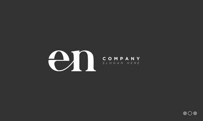 EN Alphabet letters Initials Monogram logo NE, E and N