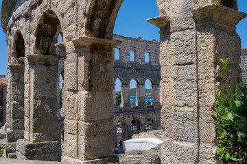 Roman amphitheater in Pula, Croatia.