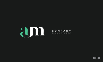 AM Alphabet letters Initials Monogram logo 