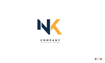 NK Alphabet letters Initials Monogram logo 