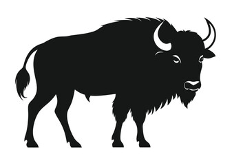 buffalo silhouette vector illustration 