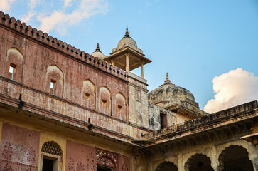 Fototapeta premium A section of the Amber Fort or Amer Fort palace located in Amber, Rajasthan, India