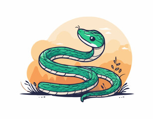 Snake doodle illustration