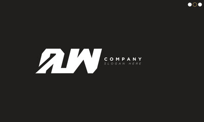 AW Alphabet letters Initials Monogram logo 