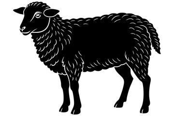 
Silhouette of sheep, sheep icon, Sheep silhouette isolated on white background. Vector illustration

