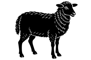 
Silhouette of sheep, sheep icon, Sheep silhouette isolated on white background. Vector illustration

