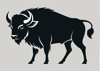 buffalo silhouette vector illustration 