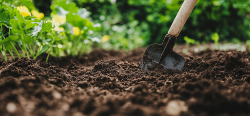 Gardening Activities in a Lush Backyard During Bright Daylight Hours