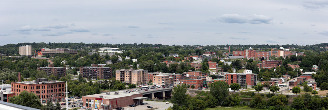 Sherbrooke Downtown Summer Cityscape, Eastern Townships Estrie Region in Quebec, Canada