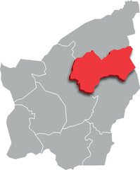 DOMAGNANO municipality map ADMINISTRATIVE DIVISIONS of SAN MARINO 3d isometric map