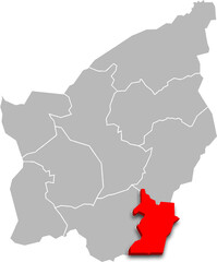MONTEGIARDINO municipality map ADMINISTRATIVE DIVISIONS of SAN MARINO 3d isometric map
