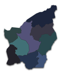 SAN MARINO MAP WITH ITS DISTRICTS AND POLITICAL ADMINISTRATIVE DIVISIONS