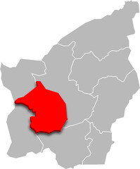 SAN MARINO municipality map ADMINISTRATIVE DIVISIONS of SAN MARINO 3d isometric map