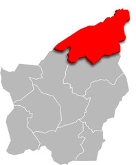 SERRAVALLE municipality map ADMINISTRATIVE DIVISIONS of SAN MARINO 3d isometric map