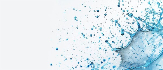 A splash of water with a lot of droplets in the air