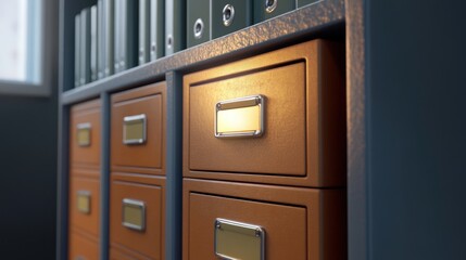 Orange File Cabinet with a Light