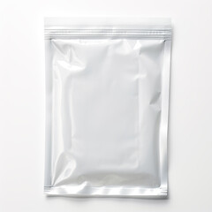 White Plastic Stand-Up Pouch with Zipper Seal.