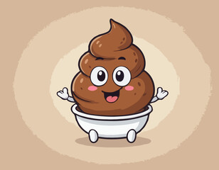 Cute poop mascot character design