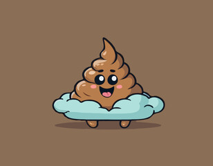 Cute poop mascot character design