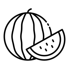 Water Melon fruit icon suitable for fresh, healthy, and vegan food themes.
