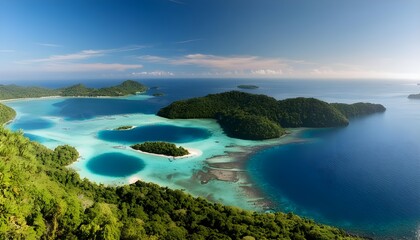 tropical islands aerial view. atoll in sea. Nature background and wallpaper