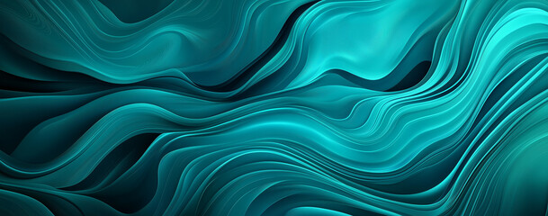 Fluid Teal Abstract Wave Pattern