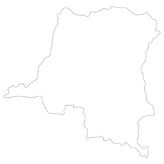 Democratic Republic of the Congo map. Map of Congo in white color